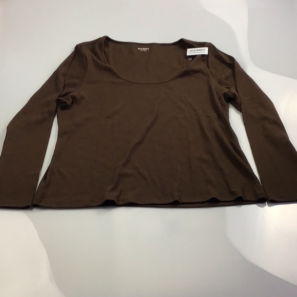 Old Navy Tops - Old Navy women’s wide neck long sleeve shirt brown size XXL pit 21” length 26”